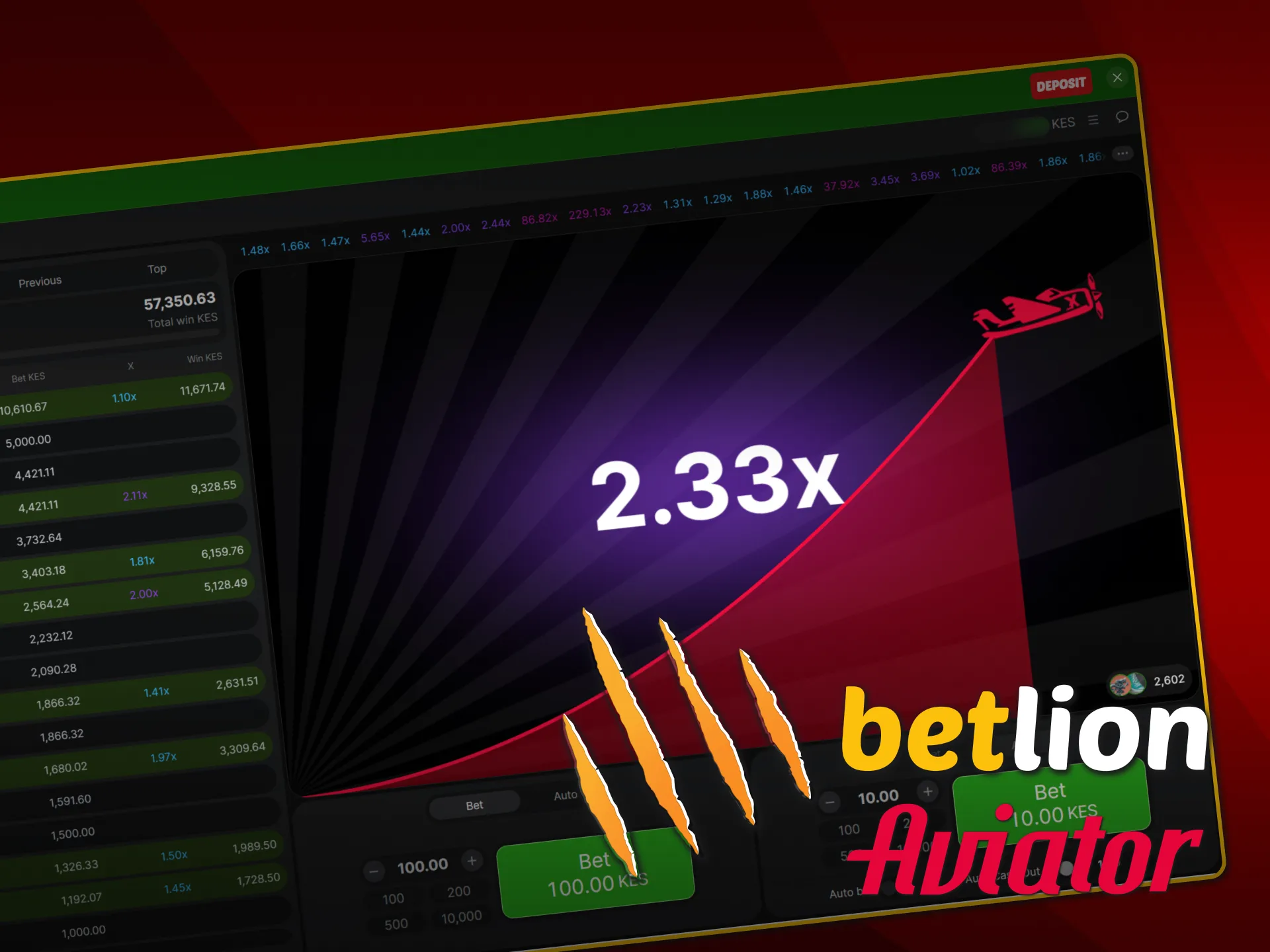 BetLion Aviator is a popular unique crash game for Kenyans.