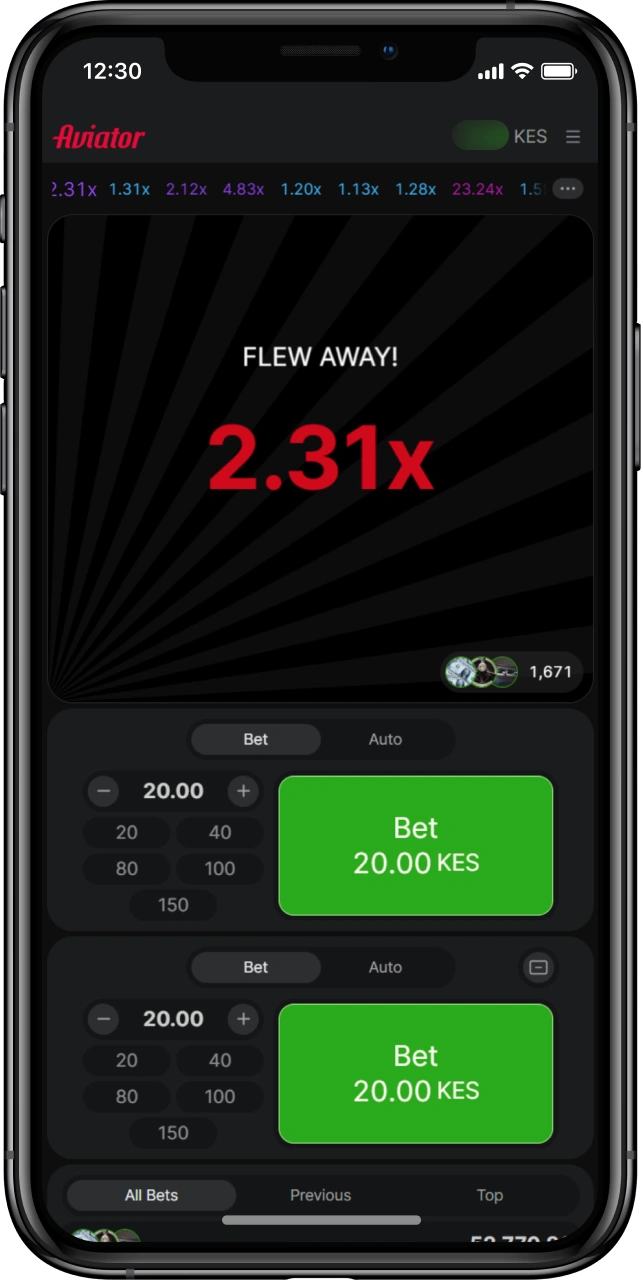 Cash out timely in the official Aviator game in Kenya.