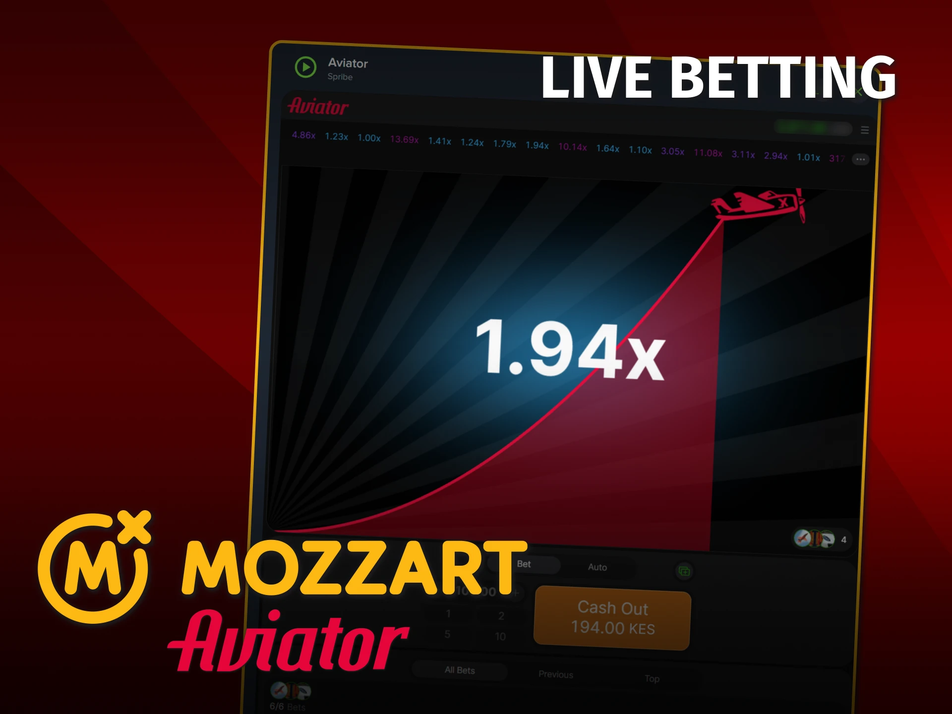 Enjoy instant Aviator betting experience at MozzartBet Kenya official.