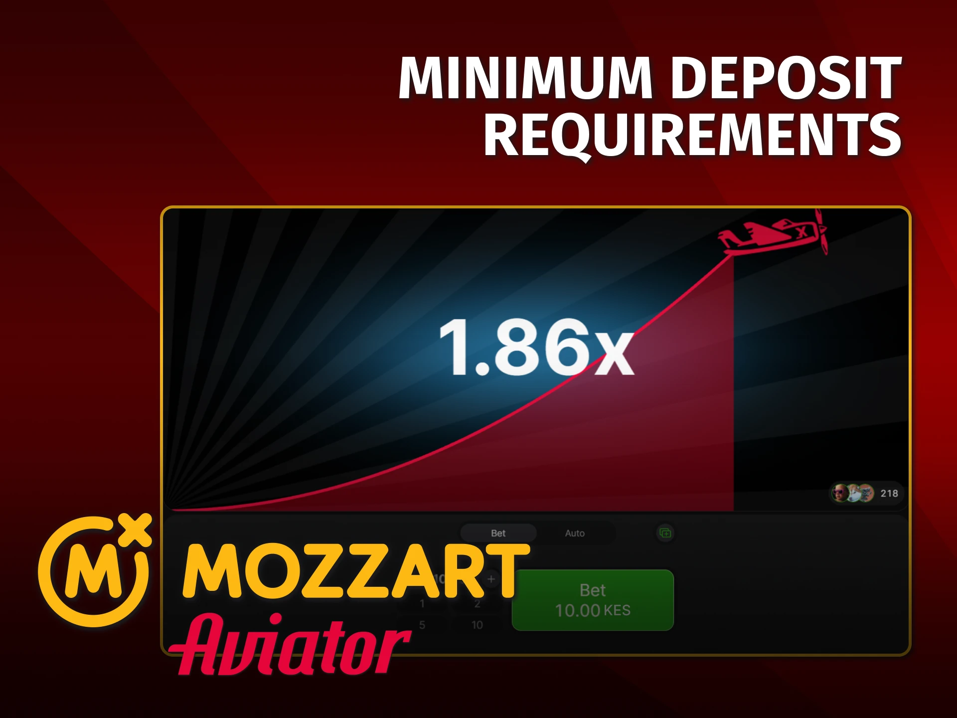 Start playing Aviator with a minimum deposit on MozzartBet Kenya.
