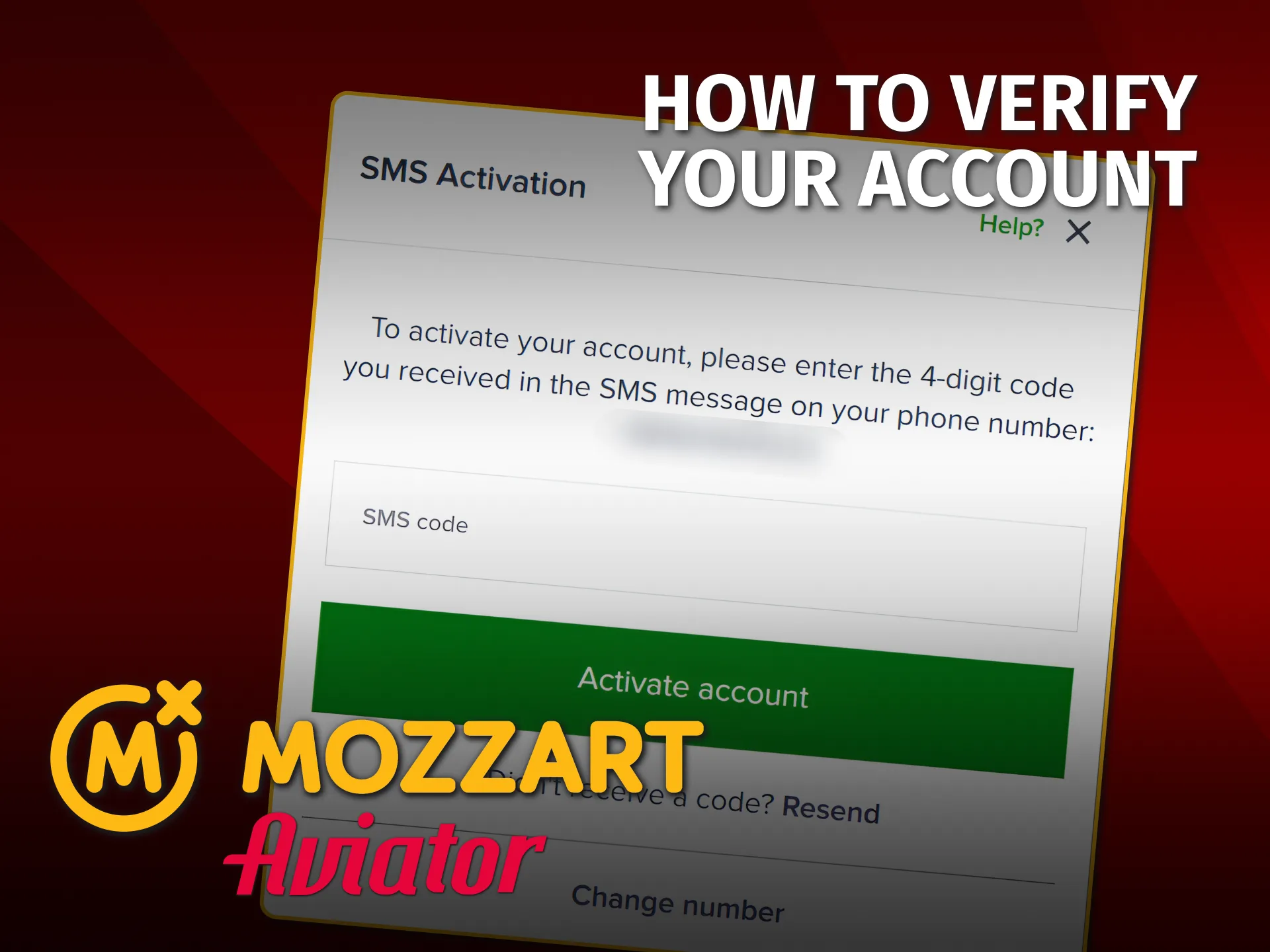 Verify your MozzartBet Kenya account by SMS to play Aviator.