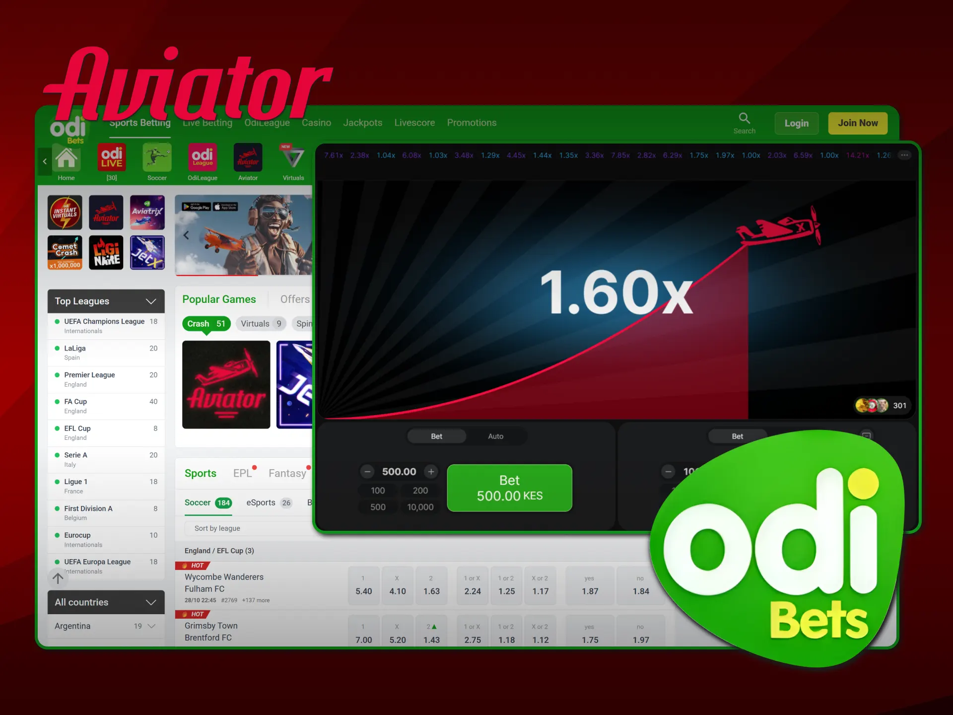 Odibet Aviator is a unique strategic crash game in Kenya.