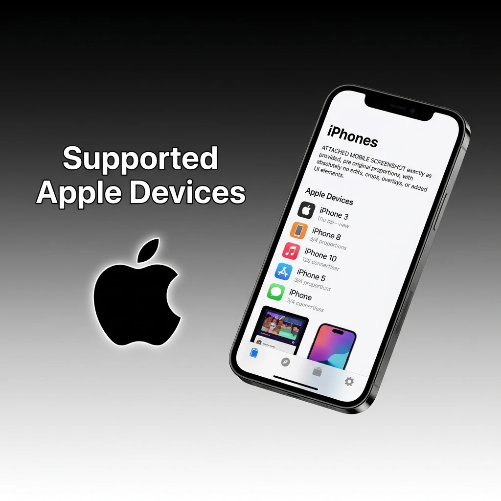 List of supported Apple devices for Baji Live app including iPhone SE, iPhone 11 to 16, and iPad models running iOS 12+