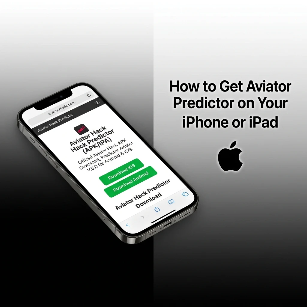 iPhone and iPad screen showing steps to install Aviator Predictor app via third-party method on iOS device